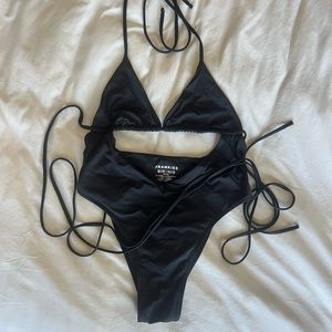 Frankie’s Bikinis Black Gemma One Piece Swimsuit